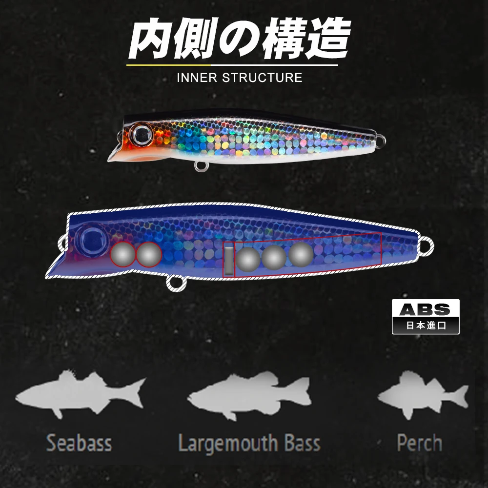 D1-señuelo Popper de hundimiento, 90mm, 17g, acción de curricán, Wobblers duros, señuelos de Lucio 2021, aparejos Pecsa - imagen 4