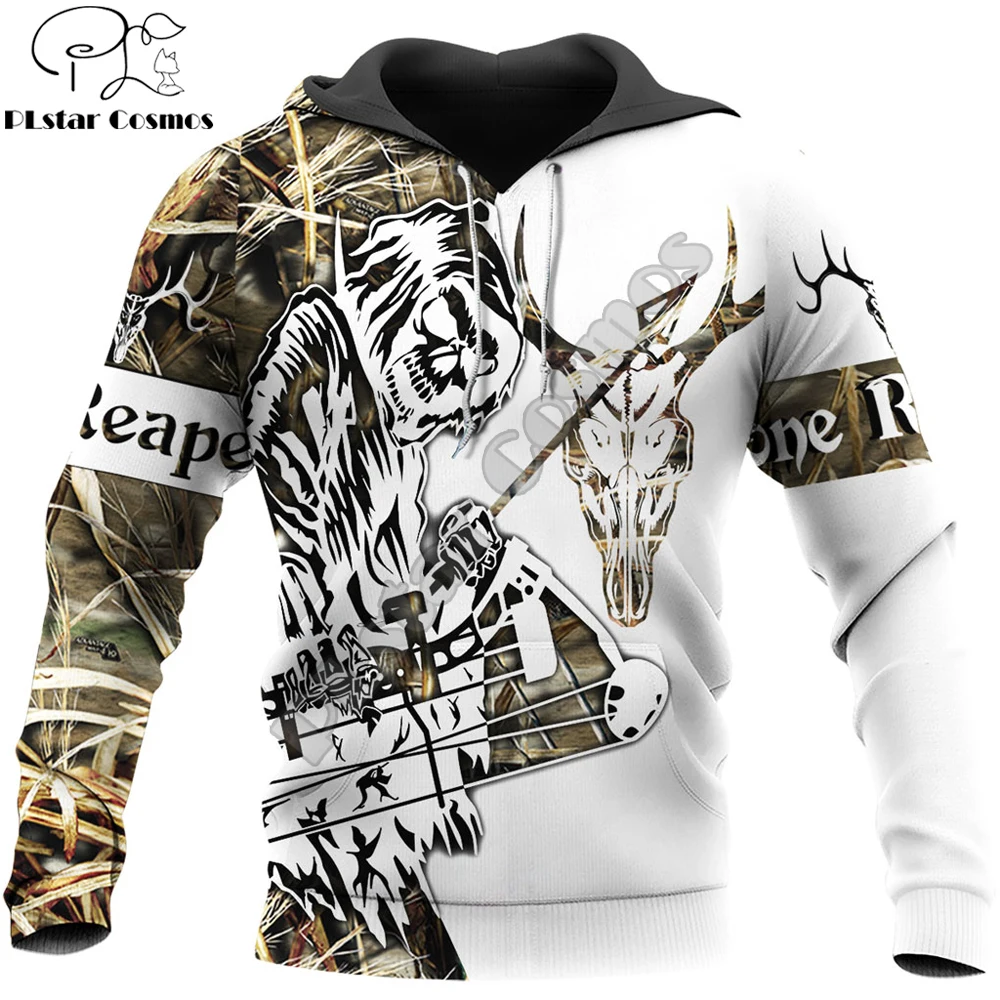 Bone Reaper caza Camo 3D impreso moda hombres otoño Sudadera con capucha sudadera Unisex Streetwear Casual chaqueta con cremallera pulóver KJ525 - imagen 4