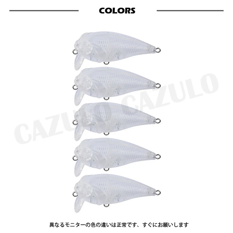 Accesorios de Pesca en blanco sin pintar, señuelo Crankbait Isca Artificial, 7g/55mm, ABS, bricolaje, Pesca en el mar de invierno, artículos de lubina - imagen 3