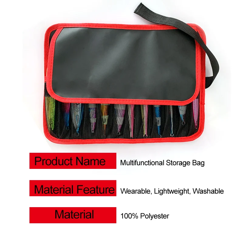 OBSESSION-Bolsa multiusos resistente al agua para señuelos duros, bolsa de Metal para Señuelos de Pesca, 12 ranuras, accesorios de pesca, funda protectora para aparejos - imagen 2