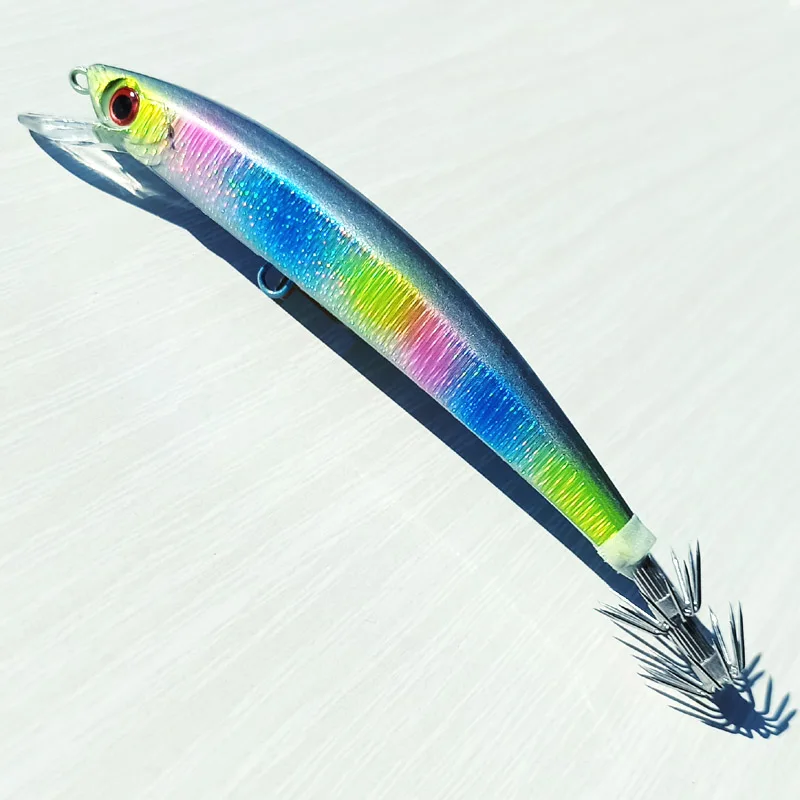 5 uds 14cm/23g plantilla de pulpo que se hunde plantillas de calamar pesca señuelos de calamar señuelo de pesca duro anzuelo de pesca fuerte - imagen 5