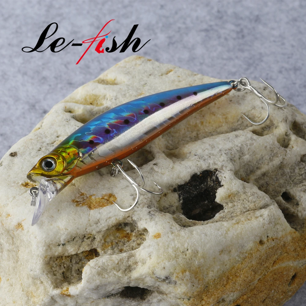 Le-Fish 95MM 32G hundimiento Shad Minnow ojos 3D cebo Artificial señuelos de lubina Wobblers de tiro largo