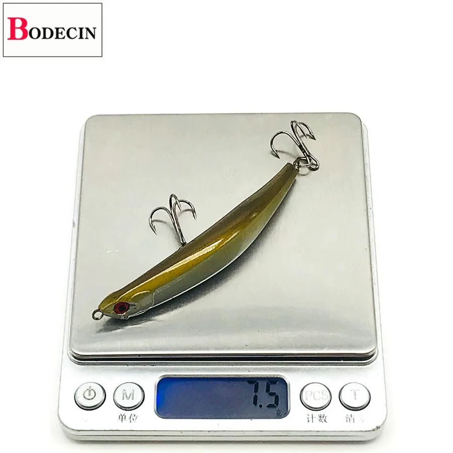 Señuelo de pesca de plástico duro con lápiz doblado, Lucio de Mar de China, Wobblers para curricán, cebos falsos/artificiales para trucha Topwater, 1 piezas - imagen 5