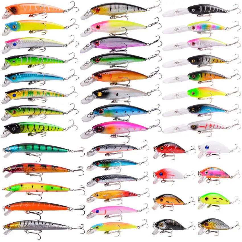 Kits de Señuelos de Pesca mixtos, Crankbait Minnow Popper VIB, cebos blandos de lubina, wobbler, aparejos de cebo de pesca falsos realistas - imagen 2