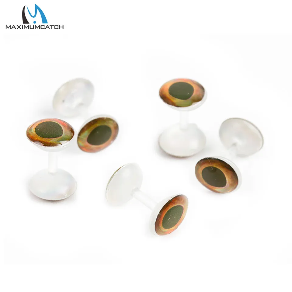 Maximumcatch 25 unidades de ojos con mancuernas sin peso para atar moscas, 6mm/8mm/10mm, ojos de resina realistas 4D, materiales para atar moscas - imagen 4