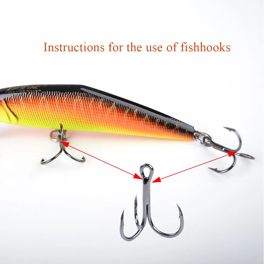 FTK 10-20 unids/pack anzuelo triple redondo Japón anzuelo de señuelo de pesca de acero rico en carbono anzuelo de púas para Lucio anzuelos de alta calidad - imagen 5