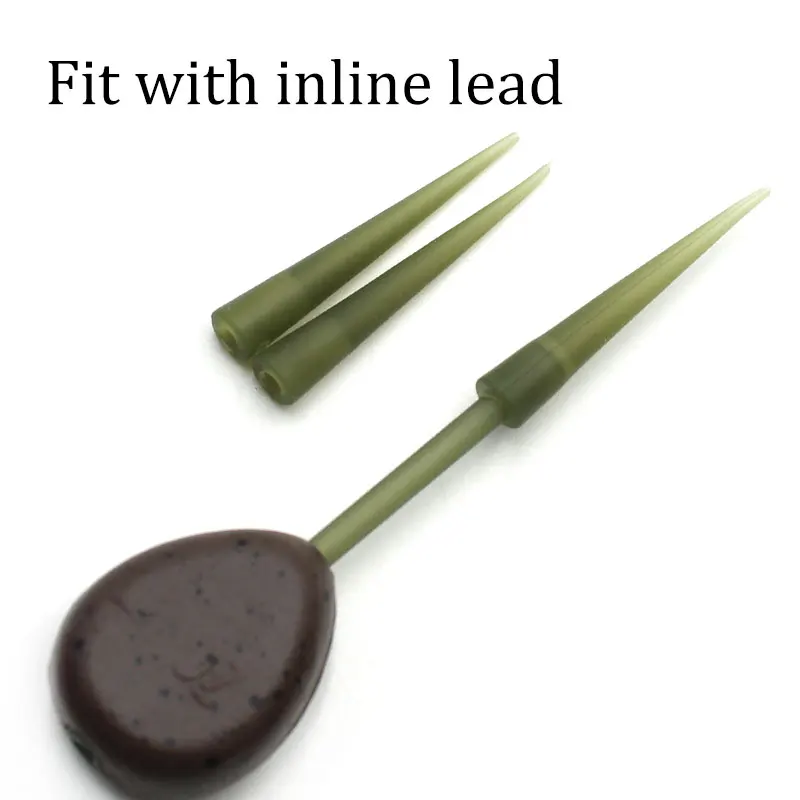 Terminal de pesca de carpa, manguitos antienredos que se conectan con el anzuelo de pesca, tubo de punta de goma, Kit de caja de aparejos de pesca, 20 Uds. - imagen 5