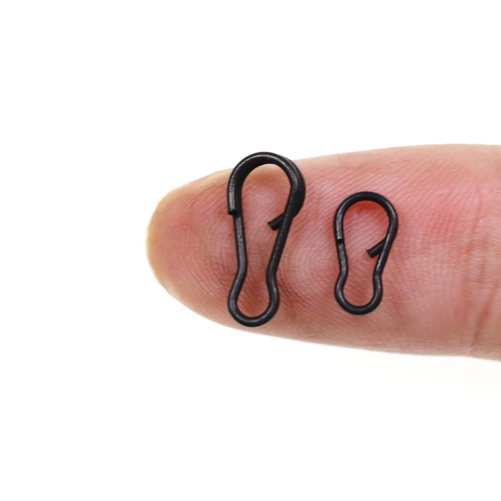 Clips de Kwik rápidos, 12mm, Color negro mate, Terminal de pesca de carpa, aparejos extremos, 100 Uds. - imagen 3