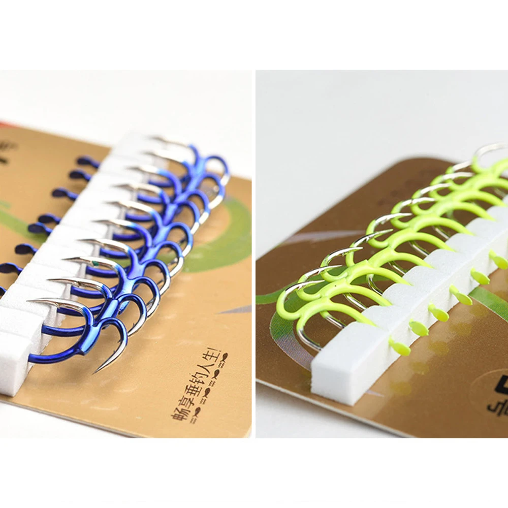 Anzuelo de pesca automático superafilado, anzuelos dobles de acero al carbono para mar, con púas, de segunda generación, 10 Uds. - imagen 5