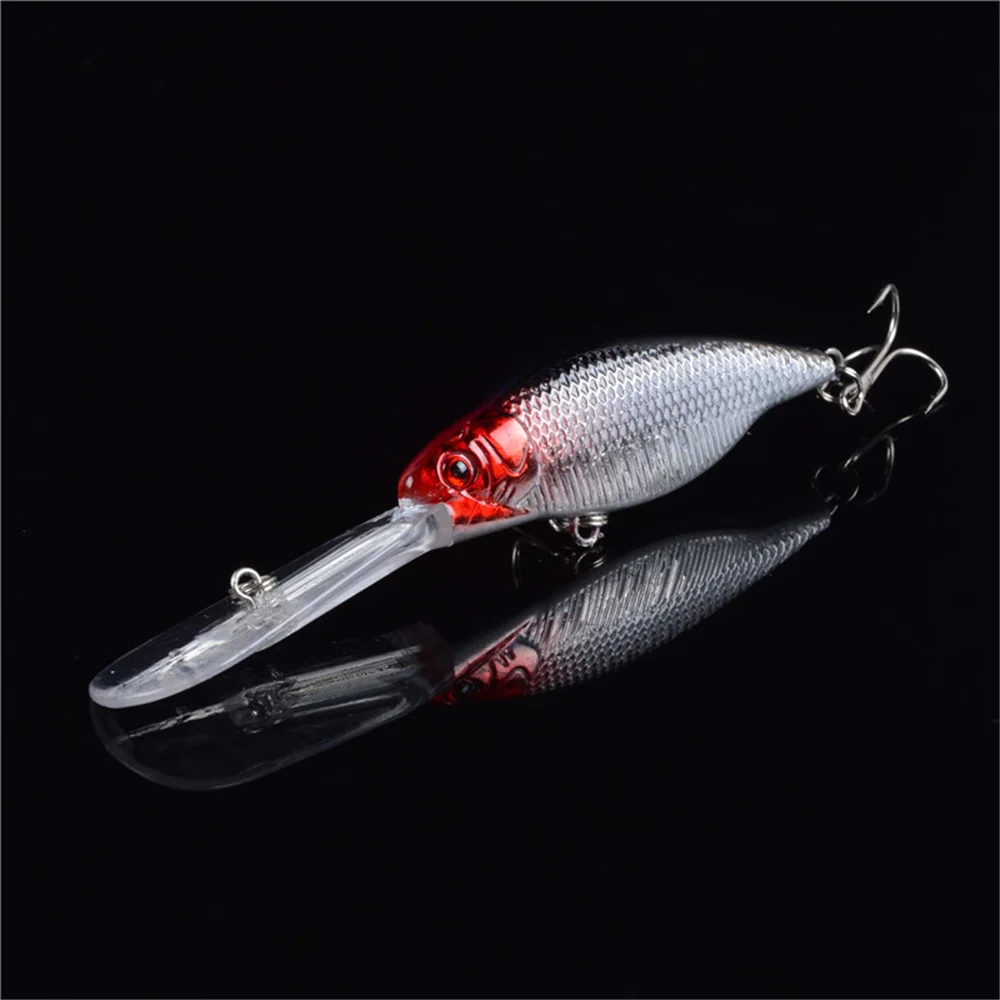 Señuelo de Pesca Minnow de lengua larga, 11,5 cm, 9,5g, flotante, Crankbait, Wobblers Isca, cebo duro Artificial, ojos 3D, aparejos de Pesca, 1 ud.