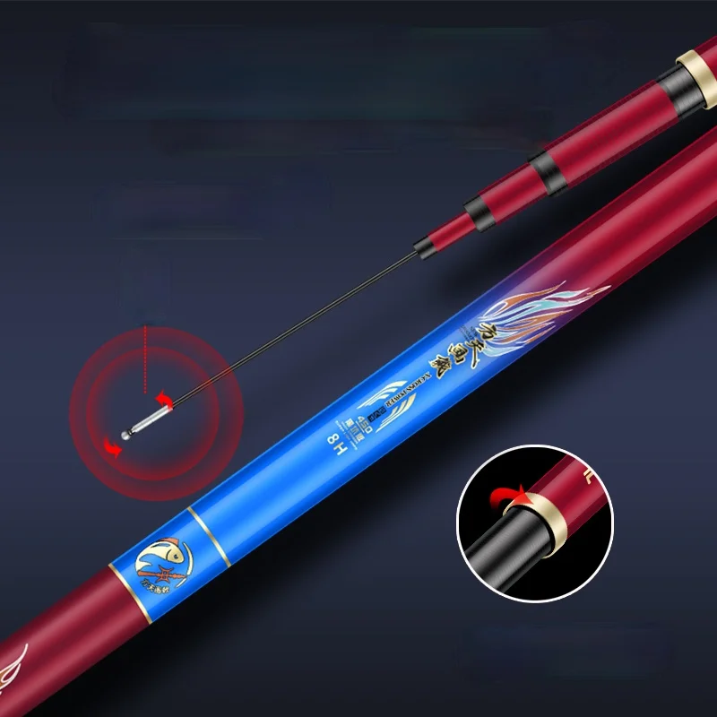 Caña De pescar con mosca superdura 8H 10H, caña De pescar De Tilapia De alto carbono, Olta De mano, aparejos De Pesca De Pit negro - imagen 4