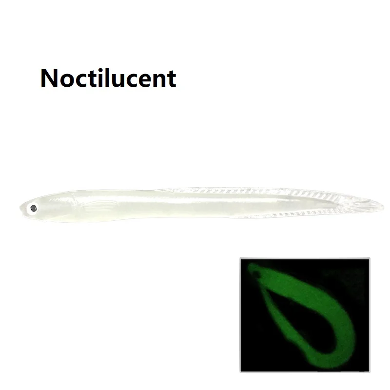 Señuelos de anguila de mar de ojos, cebos artificiales suaves de silicona, luminosos, aparejos de Pesca de carpa, 2-5 unids/lote, 13,5/6,2g - imagen 5