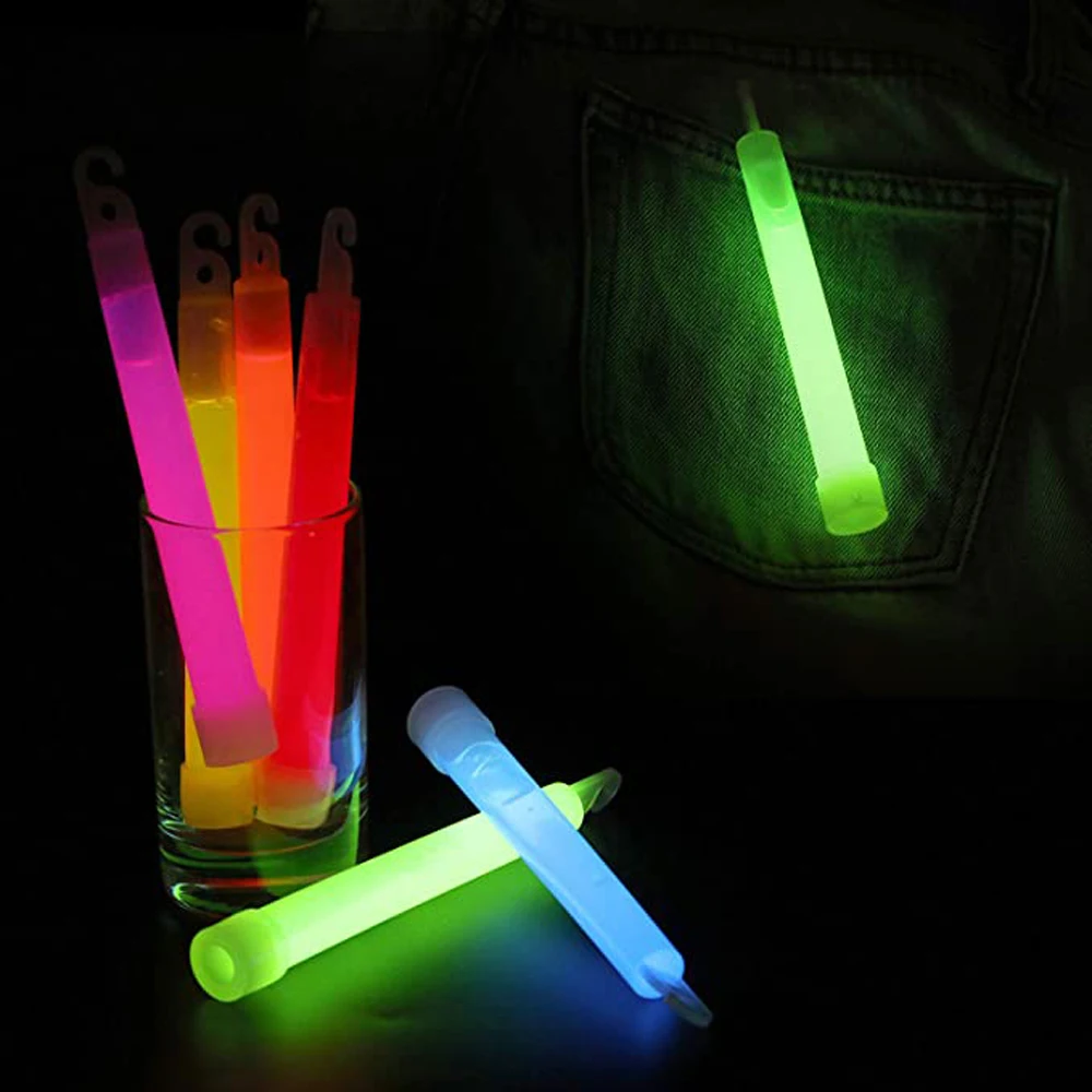 Bastón brillante para caminar y hacer senderismo, equipo de SOS, Kit de supervivencia al aire libre para acampar, productos químicos de emergencia, 24 piezas, 6 pulgadas - imagen 3