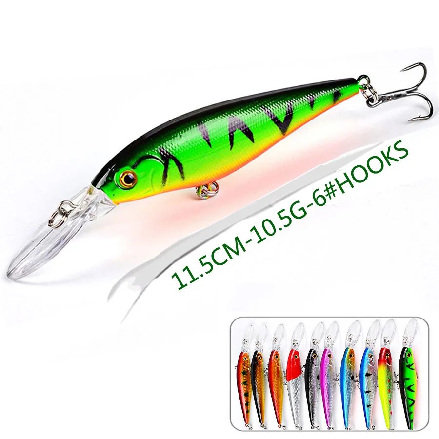 Señuelo de pesca Jerkbait Minnow Crankbaits, accesorios/aparejos/engranaje Wobbler para curricán/pez/Lucio, cebo Artificial, carpa dura, 1 ud.