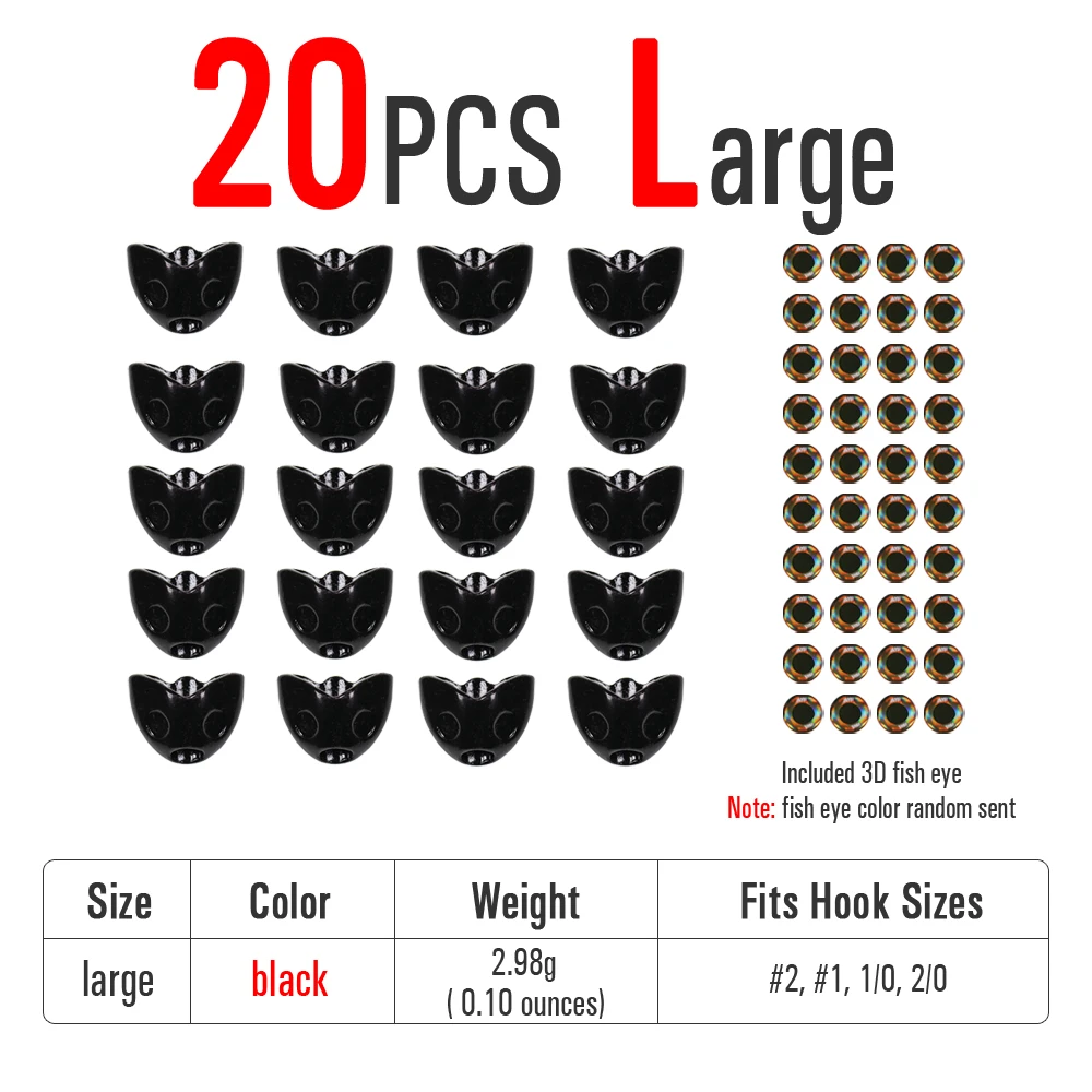 20pcs Large Black