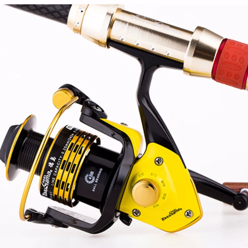 Carrete De Pesca con rueda giratoria, copa De alambre De Metal, rueda giratoria fuerte, brazo basculante plegable izquierdo y derecho, poste De Pesca - imagen 2