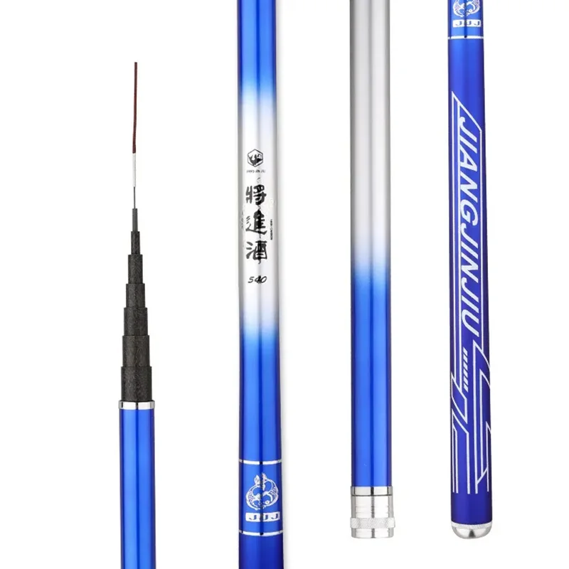 Caña de pescar potente azul violento, 7m, 8m, 9m, 10m, caña de carpa larga de carbono, desafío, arrastre máximo, 10kg, caña de mano ligera - imagen 5