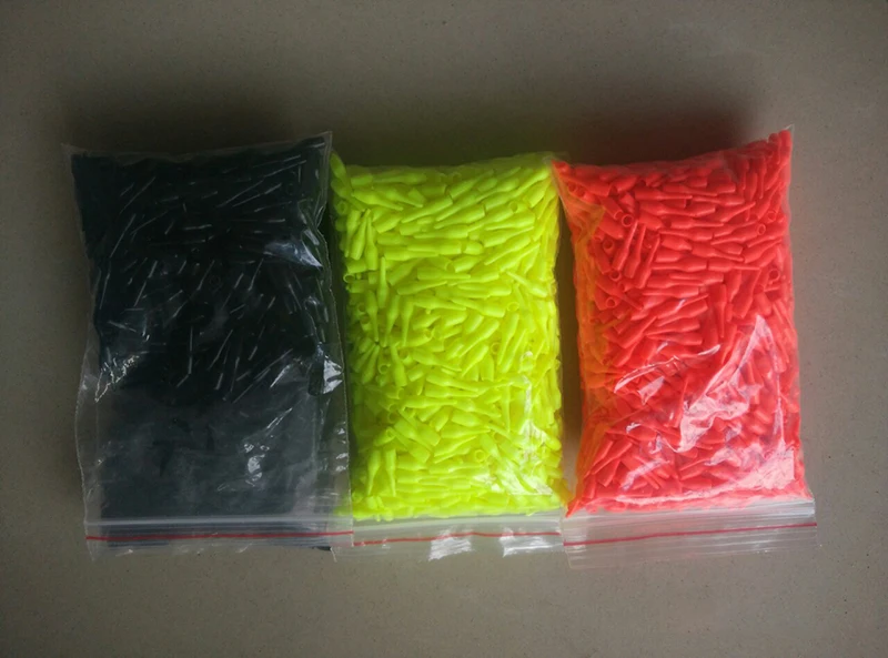 100 unids/lote flotador de pesca de goma cola de deriva frijoles y conectores para Lightstick flotador de pesca accesorios Bobber A391 - imagen 2