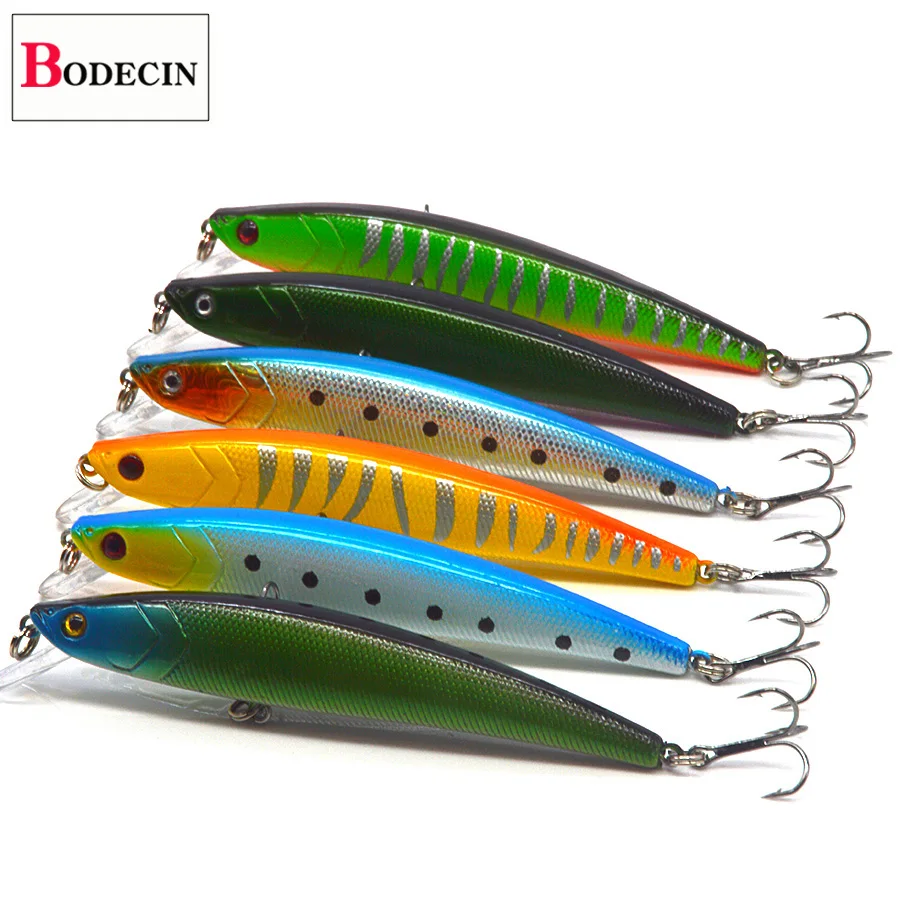 Señuelo de pesca artificial, cebo de pesca de lubina Jerkbait Minnow Top Water Swimbait, cebos falsos láser de plástico duro, aparejos de pesca de mar, 1 ud. - imagen 3