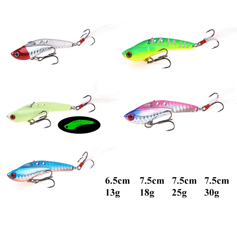 Señuelo de pesca de agua dulce, cebo Artificial duro VIB, 13/18/25/30g, 6,5/7,5 cm, Wobblers, aparejos de pesca que se hunden, 1 Uds. - imagen 3