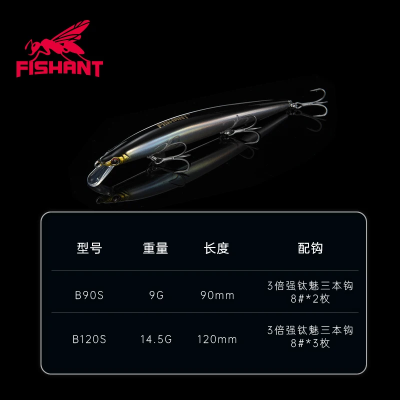 Cebo duro Artificial Wobbler Shad, anzuelo de pesca Overlord Meal B90S/B120S, Lure9g/14,5g de tiro largo, hundimiento lento Isca, novedad - imagen 3