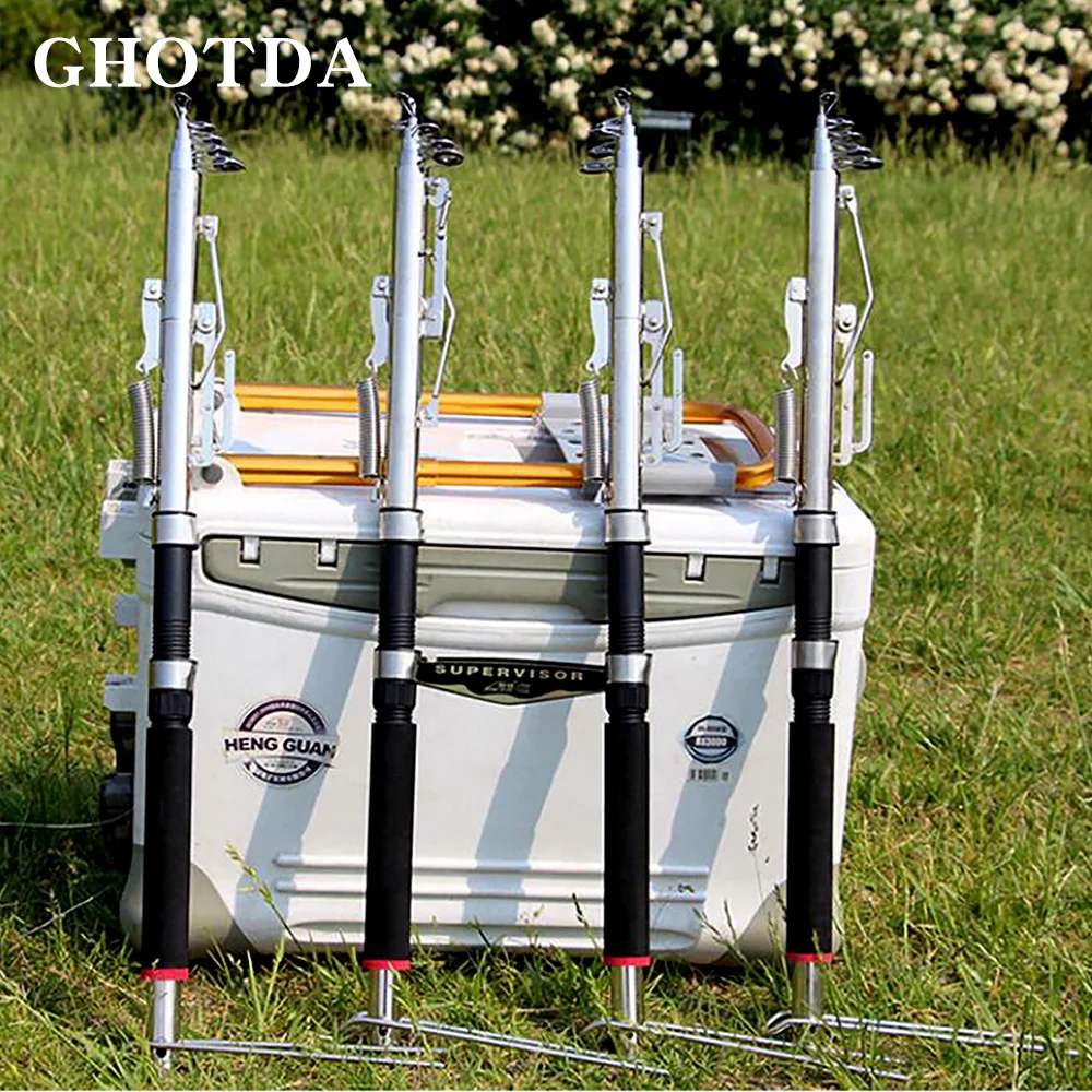 GHOTDA-caña de pescar automática, accesorio telescópico para pesca en río y mar, anillo giratorio, autorroscante, 1,8-2,7 M - imagen 4
