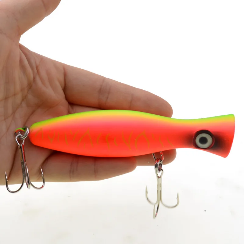 Señuelo Popper de pesca, cebo duro Artificial de 12cm y 42g, 5 colores, Poper de impacto de agua, 1 unidad - imagen 5