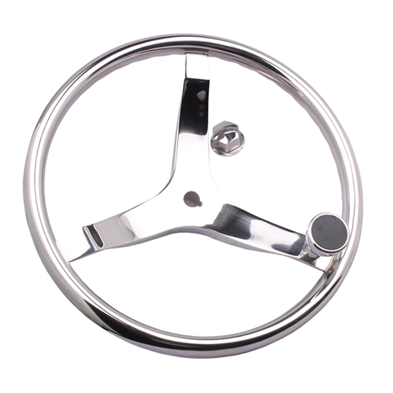 Llanta de acero inoxidable de 15,5 pulgadas, volante de 3 radios para barco marino, yate, Kayak, accesorios - imagen 2