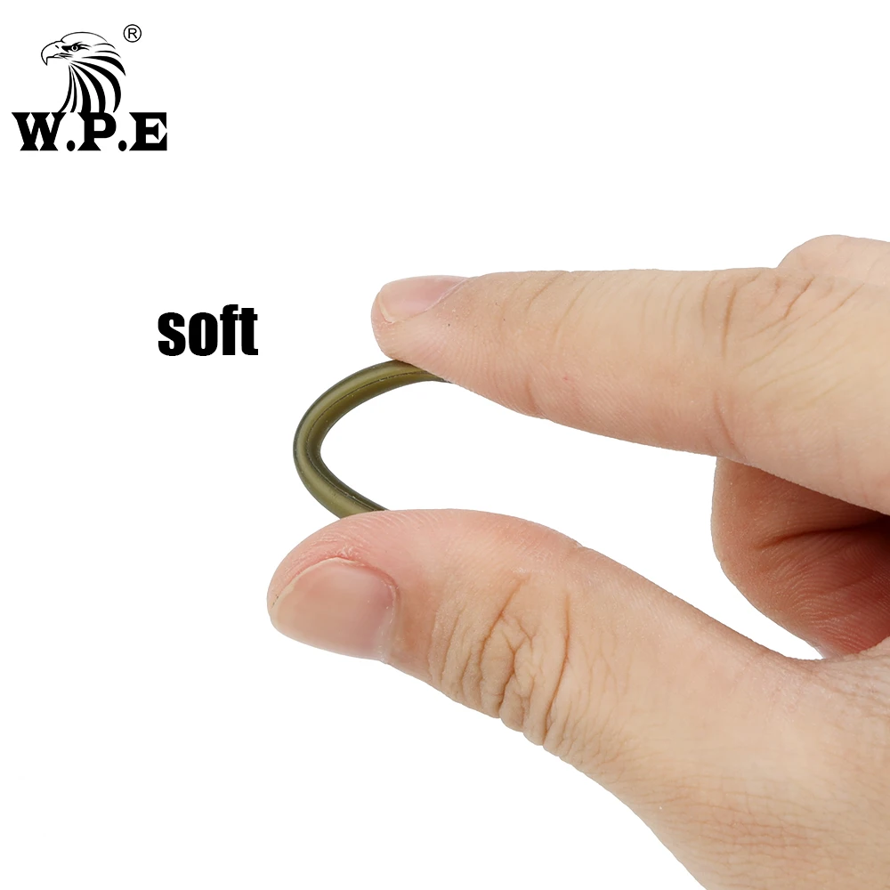 W.P.E-Mangas antienredos para pesca de carpa, línea desnuda, gomas de Atil, tubo de aparejo para el pelo, conector giratorio, Terminal, aparejos de pesca de carpa, 10 Uds. - imagen 3