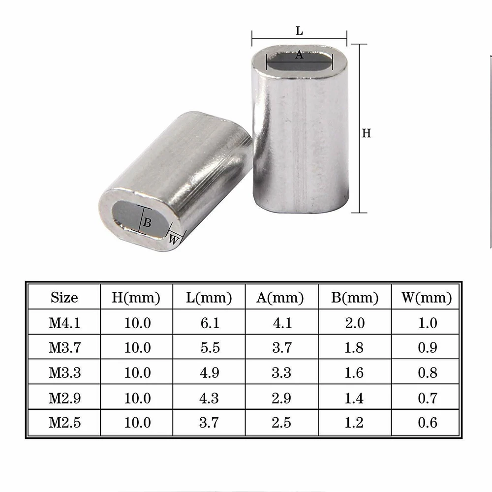 Shaddock-Tubo de pesca de aluminio ovalado, manguitos de engarce, conector, accesorios de línea de pesca, blanco, 600 unids/caja - imagen 2