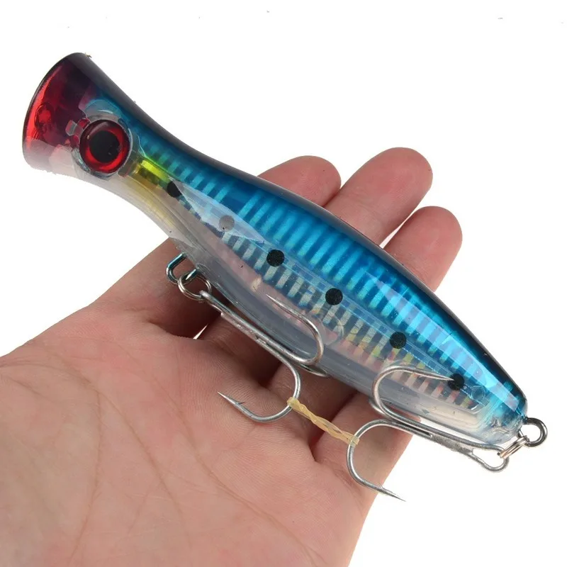 Señuelo de Pesca Popper grande, 8 colores, 12cm, 40g, Crankbait Iscas, Wobblers artificiales, cebo duro ABS, Pesca, lubina, carpa, Lucio, aparejos de Pesca - imagen 5