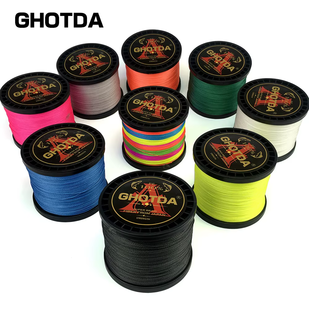 GHOTDA-sedal de pesca superfuerte Multicolor, 300M, 500M, 1000M, 8 hebras, 4 hebras, 10-80LB, PE trenzado, multifilamento - imagen 2