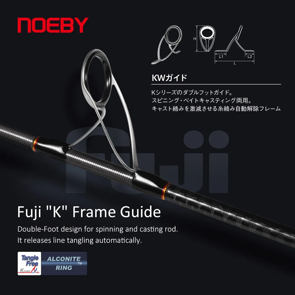 NOEBY Light Shore Jigging caña giratoria 2,49 m 2,75 m 2,9 m M MH H potencia guía Fuji fundición larga arrastre máximo 11kg caña de pescar de agua salada - imagen 5