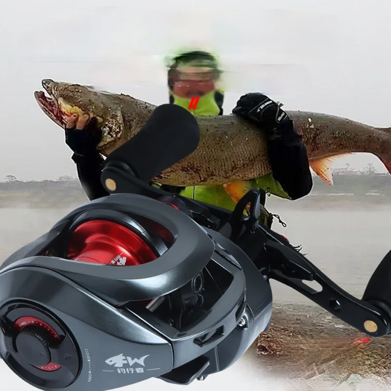 Carrete De Pesca Baitcast De alta velocidad, 7,3: 1, Rock, con ruedas De doble línea, 8KG De arrastre máximo - imagen 4