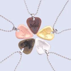 Collar de guitarra de Bajo Eléctrico acústico de Metal, púa de mediador delgado de acero inoxidable duradero con cadena, venta al por mayor, 1 pieza