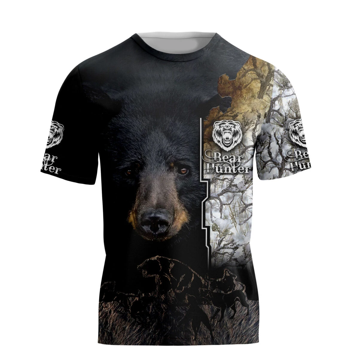 Camiseta Hipster fresca de verano para hombre, camiseta de manga corta con estampado 3D de caza de oso hermoso, camisetas informales Unisex TX208 - imagen 2