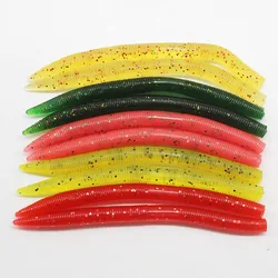 Señuelos de Pesca de gusano de fideos grandes de 14cm/8g, plantilla Artificial Wobbler, señuelo de silicona suave, gusano de tierra de mar para cebos de lucio y lubina, 1-3 uds.
