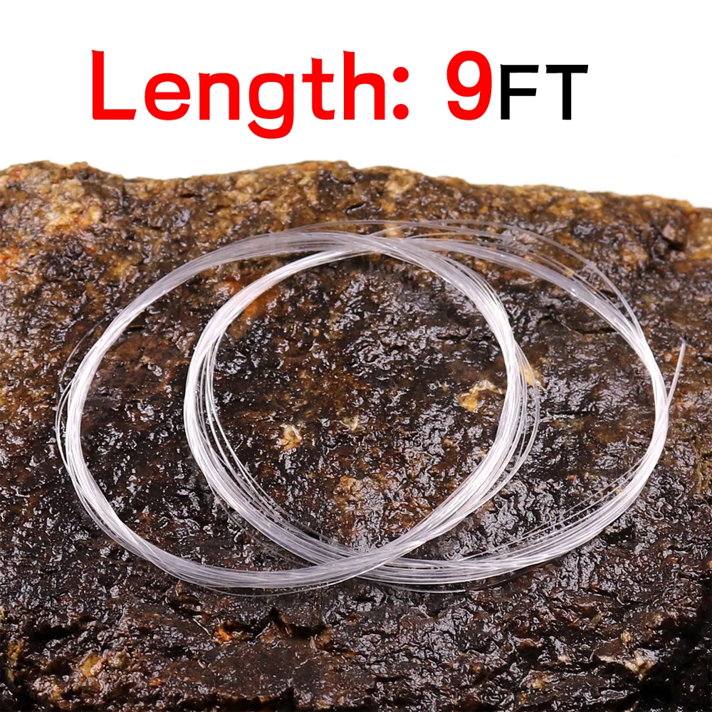 Elllv-Línea de guía de fluorocarbono para pesca con mosca cónica, Streamer de agua salada, líder de pesca con mosca, juego grande, 9 pies, 16LB - 26LB - imagen 2