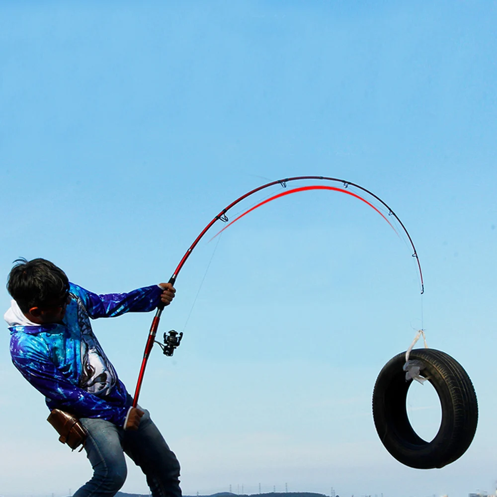 Caña de pescar de fibra de alto carbono, potencia máxima de 30kg, 1,8 m, 2,1 m, 2,4 m, caña de pescar de Jigging lento para barco de mar, 3 secciones, agua salada del océano - imagen 5