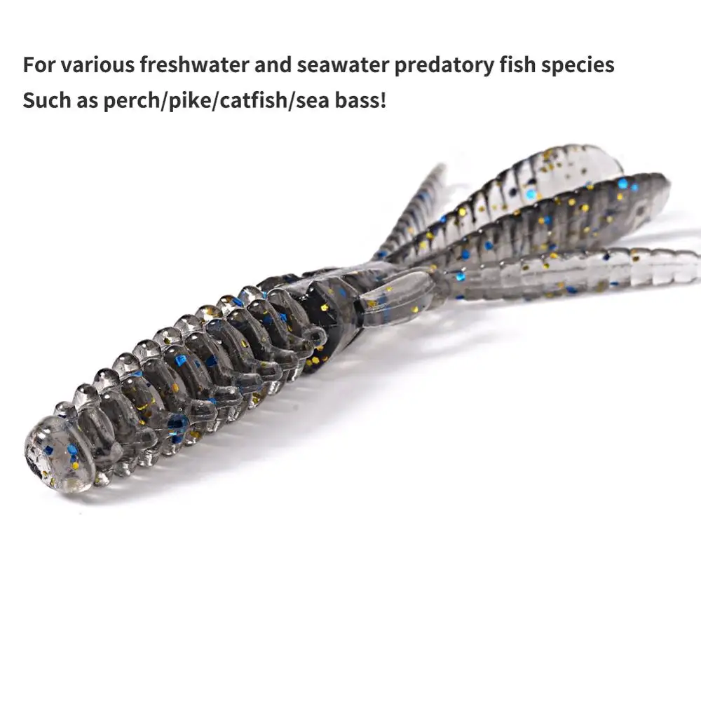 SUNMILE-Señuelos blandos para pesca de camarones, cebos artificiales Iscas de 6,5 cm/2g, Crankbait Leurre Louple para perca, lubina, cebos de pesca - imagen 5