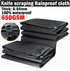 Lona gruesa de PVC para barcos y camiones, lona negra resistente de 650GSM, impermeable, Oxford, Oilcloth, gazebo de jardín, toldo de lona