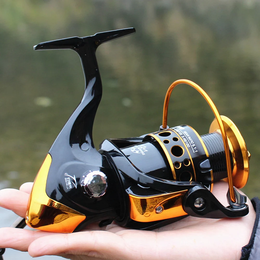 Carrete de pesca DQ 5,2: 1 1000-6000 Max Drag 10kg, carrete de Metal de alta velocidad giratorio, herramienta de pesca perfecta para Mar y Lago X394G - imagen 3