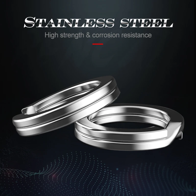 Hunthouse-señuelo de pesca con anillos divididos, conector giratorio de acero inoxidable, 30 unids/bolsa, accesorio de pesca de doble anillo de 5-10MM de alta calidad - imagen 4