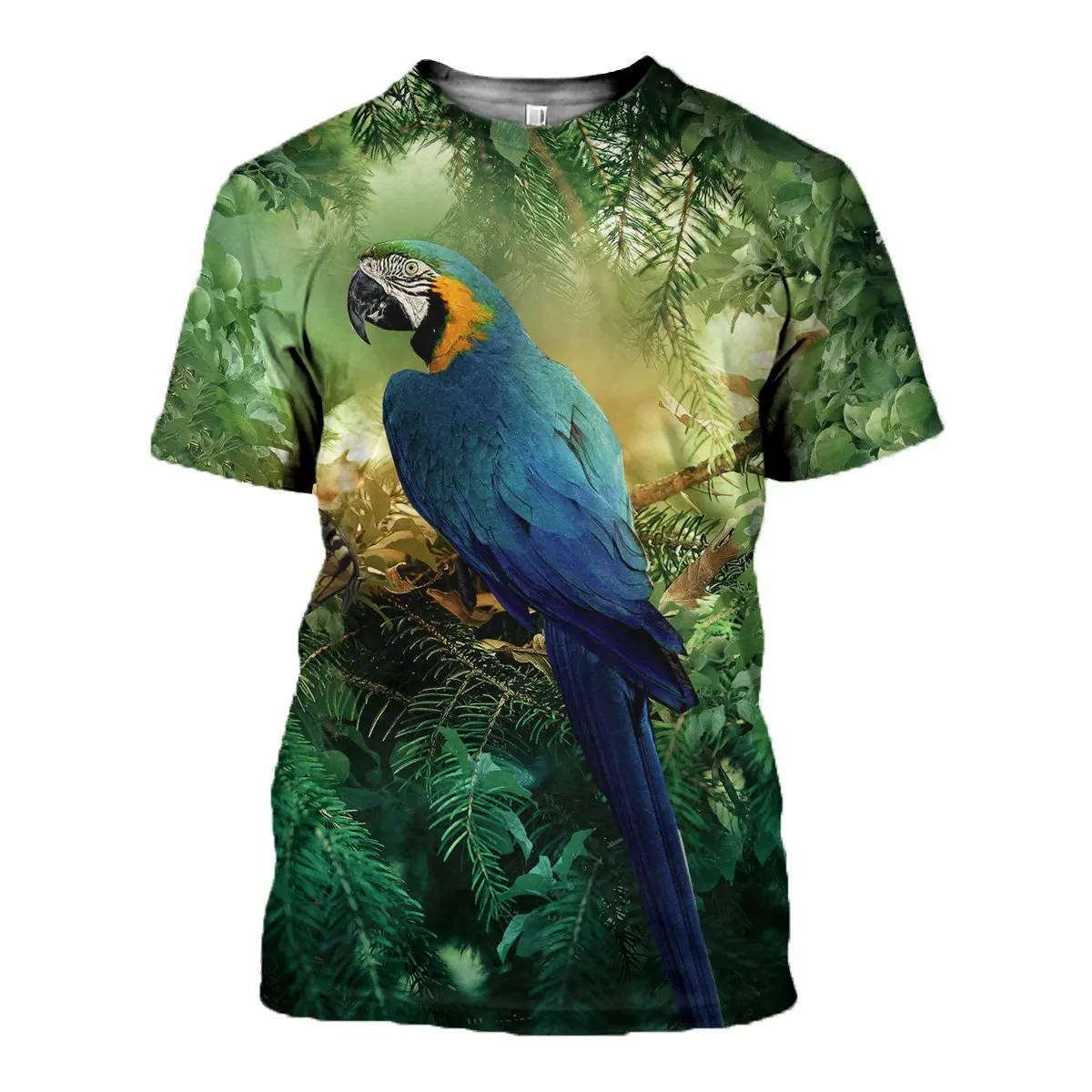 2025 verano Cool Hipster hombres camiseta amor Animal hermoso loro impresión 3D Camiseta de manga corta Unisex Casual tops TX219 - imagen 3