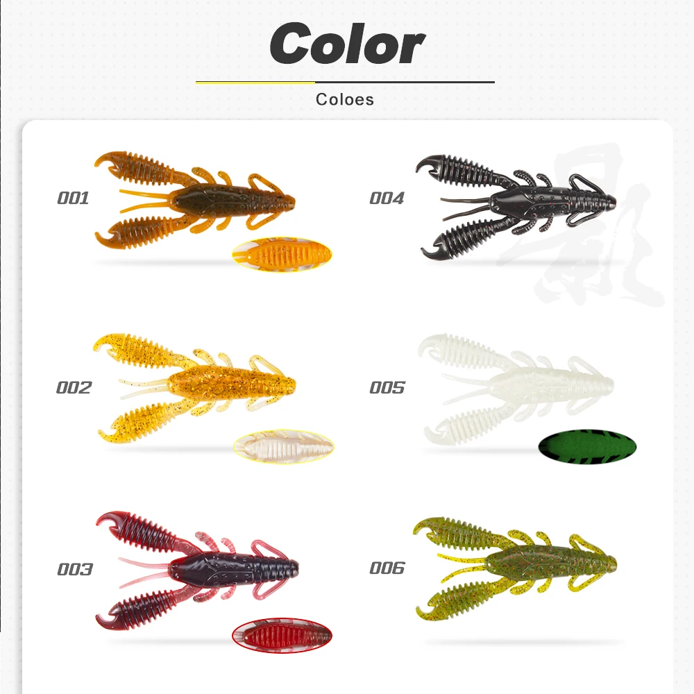 Señuelo de pesca suave D1, 76mm/7,2g, cebo biónico realista para cangrejo, 4 unids/bolsa, luminoso Artificial con acción de Hop, aparejos de agua dulce - imagen 5