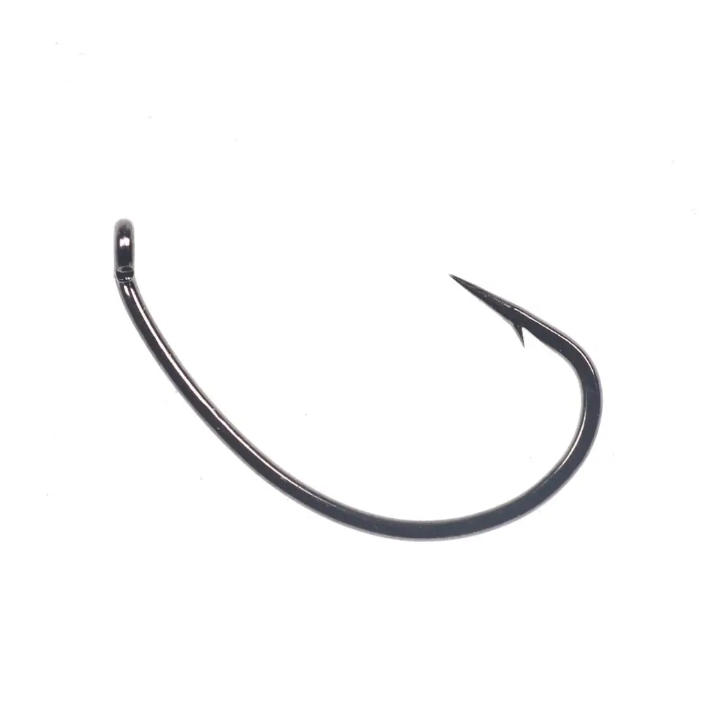 Bimoo 50/100 anzuelos de vástago curvo para atado de moscas, anzuelo para hacer moscas, anzuelo de pesca con mosca Caddis Midge Gloves # 6 # 8 # 10 # 12 # 14