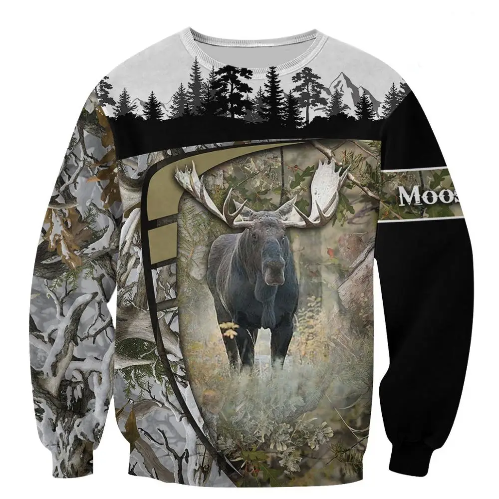 Increíble caza de alces sudaderas con capucha con estampado 3D para hombres/mujeres Harajuku moda Sudadera con capucha otoño Sudadera con capucha ropa de calle informal - imagen 2