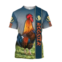 Camiseta pesca gallo 3D masculina manga corta