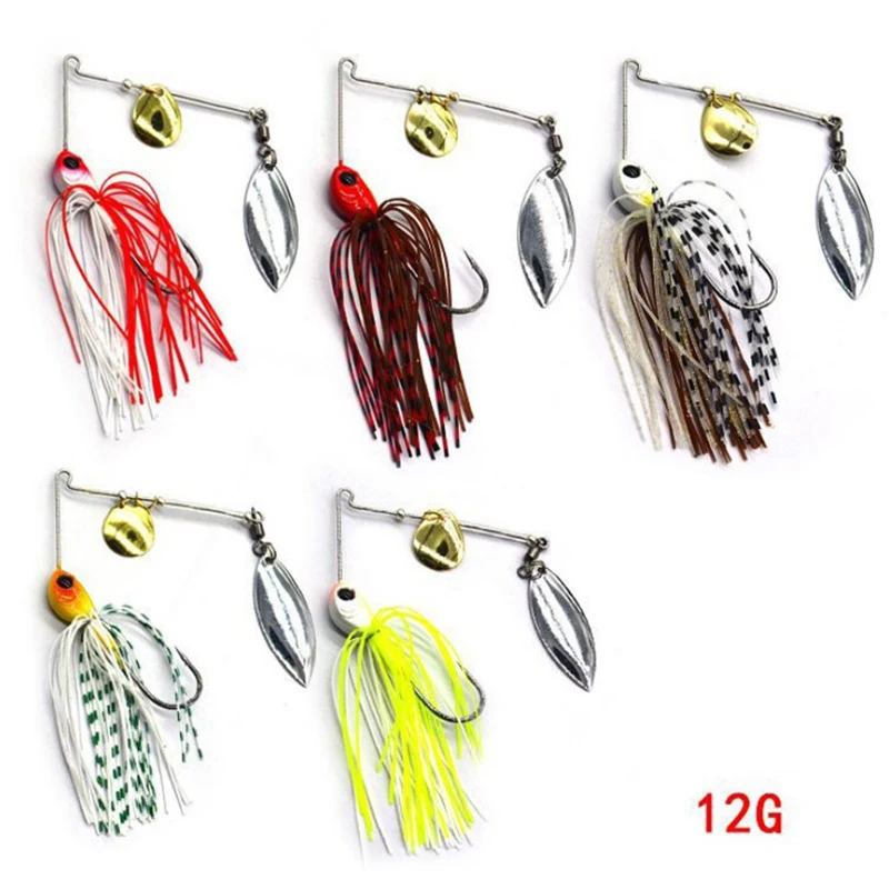 1 Uds señuelo de pesca 12/17g Wobblers señuelos Spinners cuchara cebo para Lucio Peche aparejos todos los cebos artificiales lentejuelas de Metal Spinnerbait - imagen 5