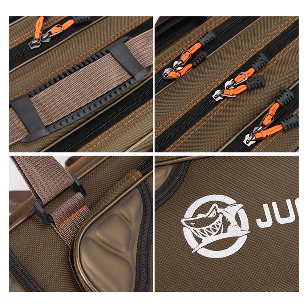 Bolsa plegable para caña de pescar, almacenamiento de lona para caña de pescar, bolso de hombro, aparejos, herramientas Iscas X357G, 1,2 m - imagen 5